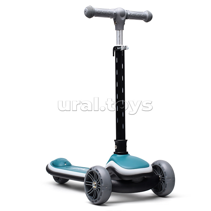 Самокат трёхколёсный ROCKET светящиеся колеса PU, дека, рулевая стойка, цвет бирюзовый