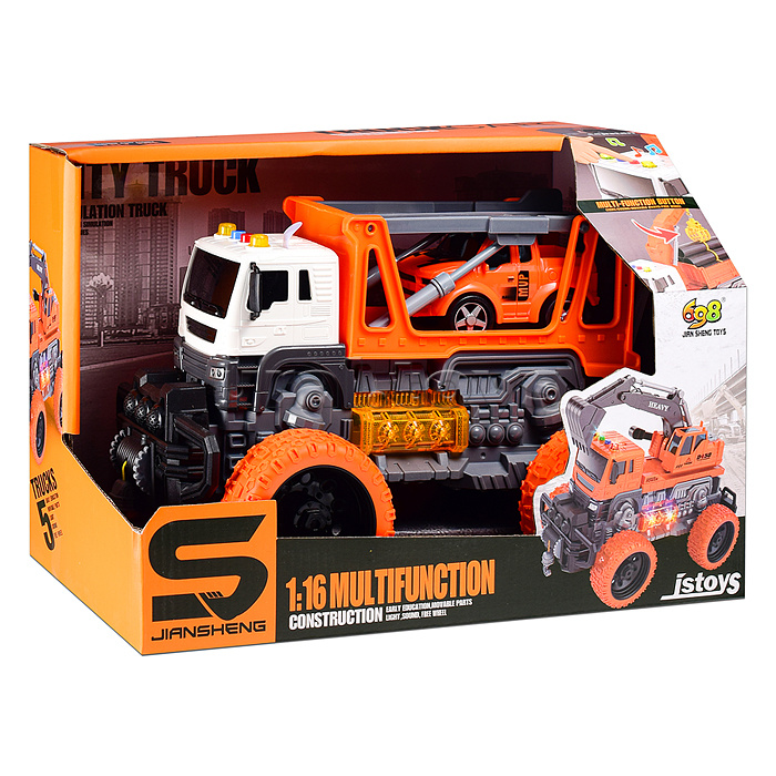 Машина "МегаСити" 1:16 (свет, звук) в коробке (цвет оранжевый)