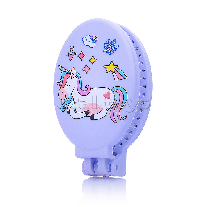 Расческа "Единорожка" с зеркалом, складное