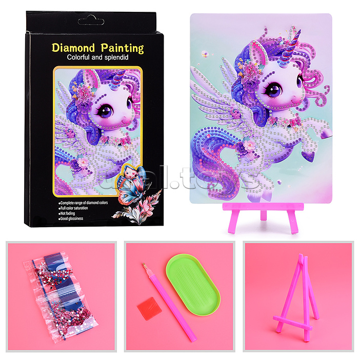 Мозаика алмазная "Единорожка" 15*20см