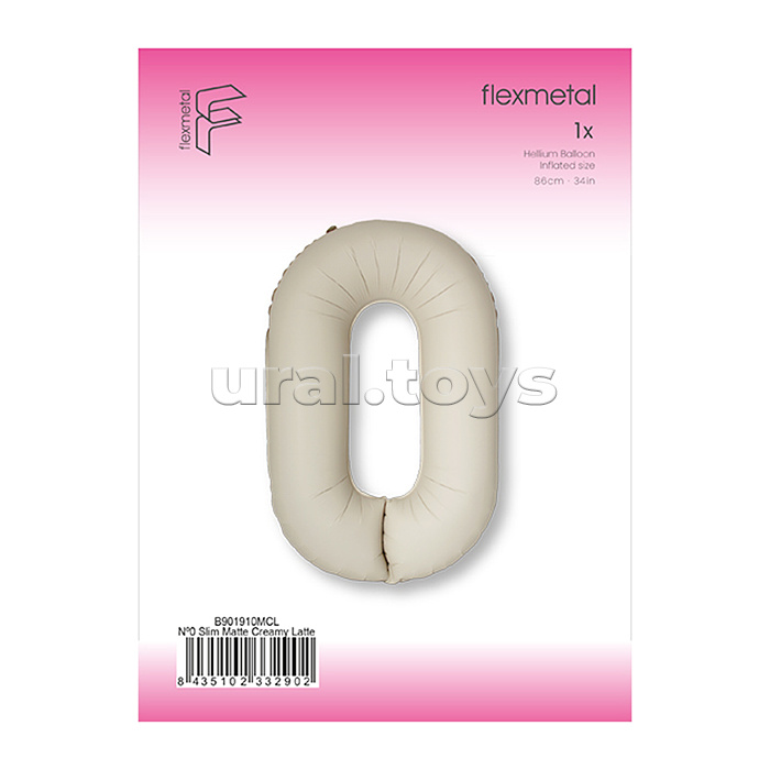 Шар (40''/102 см) Цифра, 0 Slim, Кремовый Латте, Матовый, 1 шт. в уп. Шар (40''/102 см) Цифра, 0 Slim, Кремовый Латте, Матовый, 1 шт. в уп.