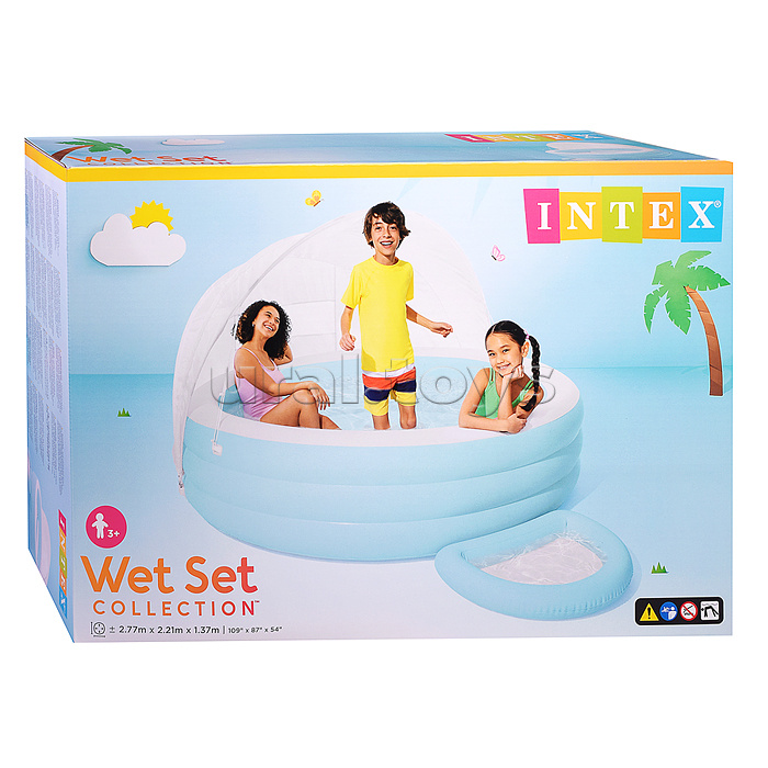 Детский надувной бассейн 277х221х137см "Canopy Lounge" с навесом, 830л, от 3 лет 57195NP INTEX