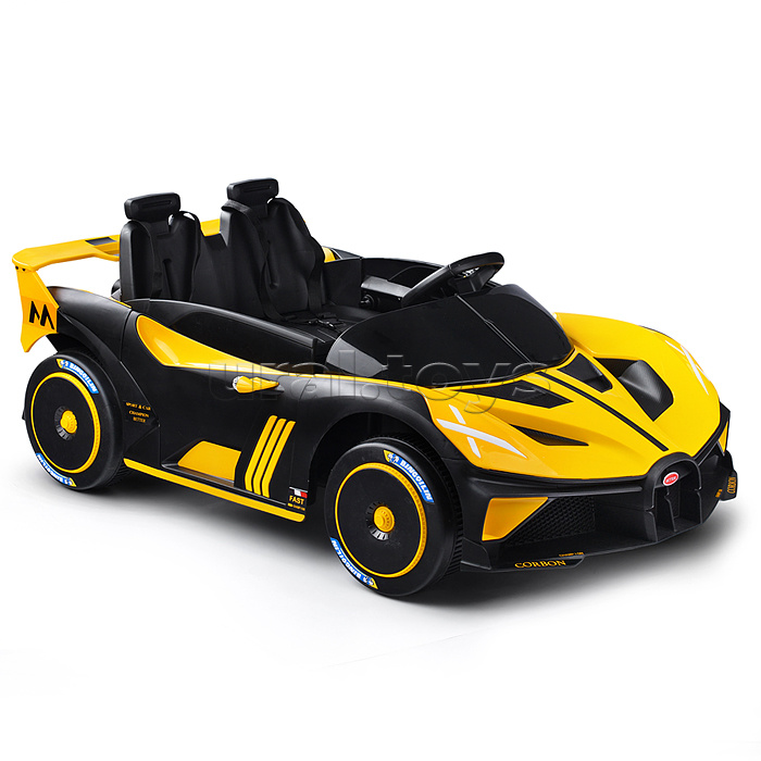 Электромобиль "Турбо" на аккумуляторе, с р/у управлением, в коробке (желтый)