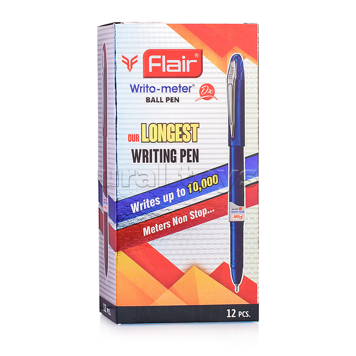 Ручка шариковая "Flair" WRITO-METER DX, пластик, синяя, 0,6мм, цв.корпуса:ассорти, пишет 10000метров