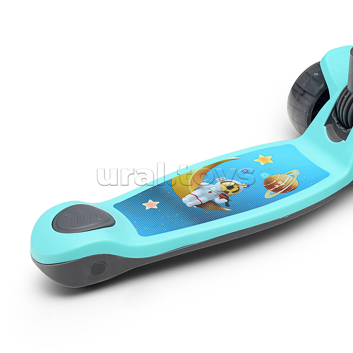 Самокат 3-х кол., бирюзовый, PU, в коробке