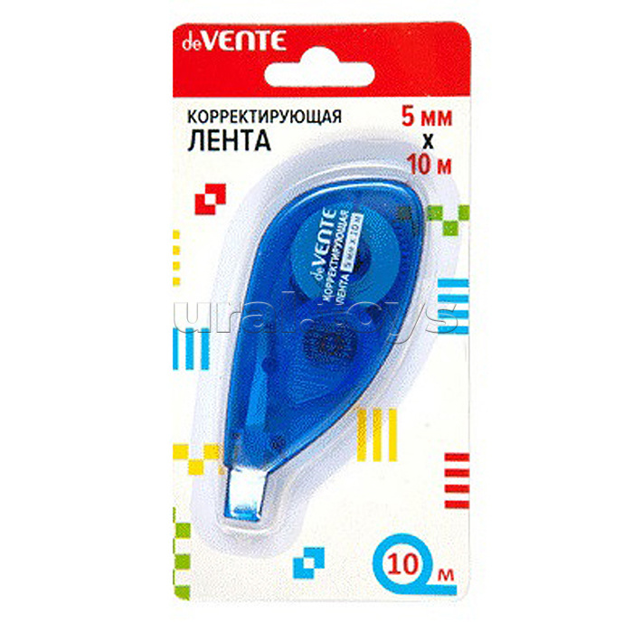 Корректирующая лента 5 ммx10 м, 3 цвета ассорти (синий, зеленый, оранжевый) фронтальный аппликатор