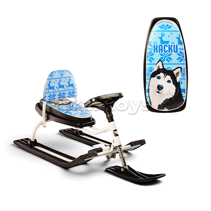 Игрушка Снегокат детский 104 "Comfort Хаски" со складной спинкой (Синий)
