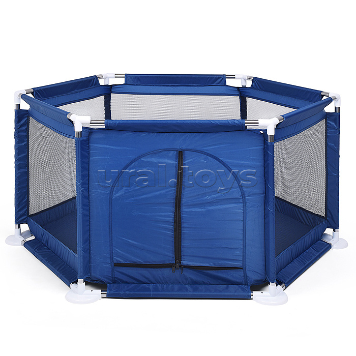 Манеж детский шестигранный (113*130*65) цвет синий в пакете