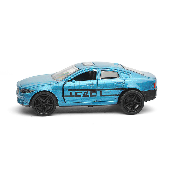 Синяя инерционная машинка люкс с принтом die-cast, 1:32, открывающиеся двери