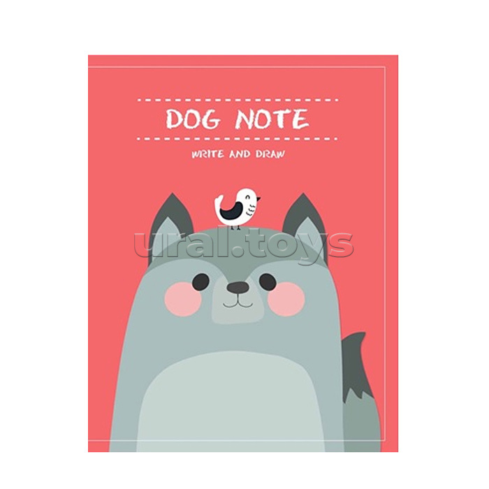 Блокнот "Dog Note" формата А6, 56 листов в клетку, на скрепке,