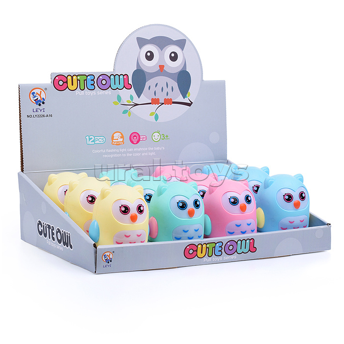 Заводная игрушка "Сова" с подсветкой, в коробке
