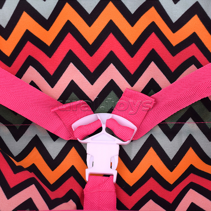 Коляска для кукол металлическая, прогулочная, цветные линии, зигзаг, цвет розово-голубой