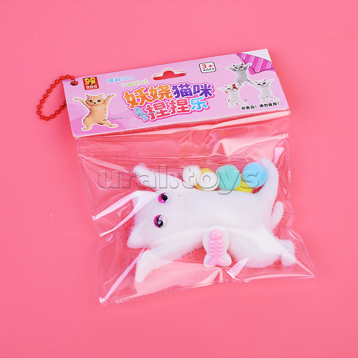 Игрушка - антистресс "Белая кошечка"