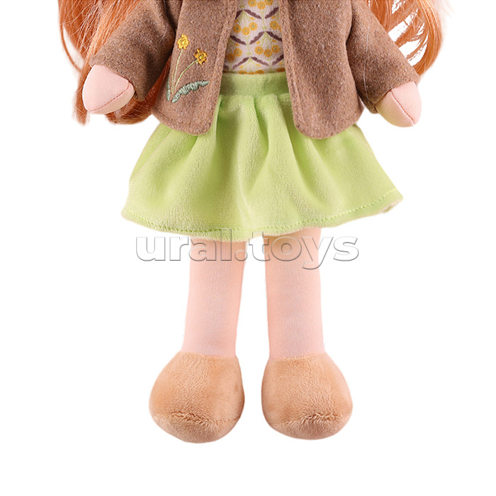 Кукла Анет с русыми волосами в платье и шубке, 35 см
