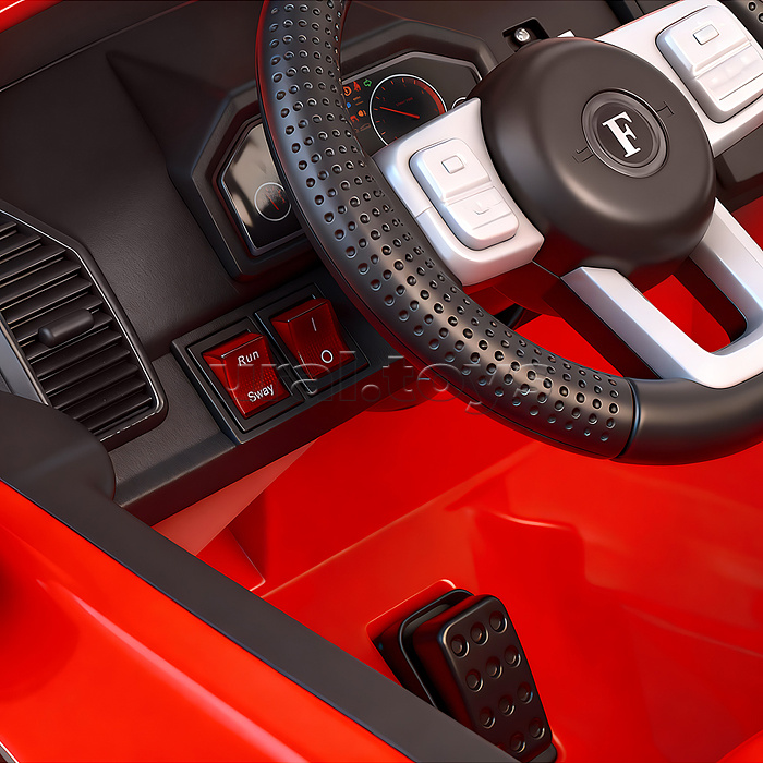 Электромобиль "Мощность скорости" на аккумуляторе, с р/у управлением, в коробке (красный)