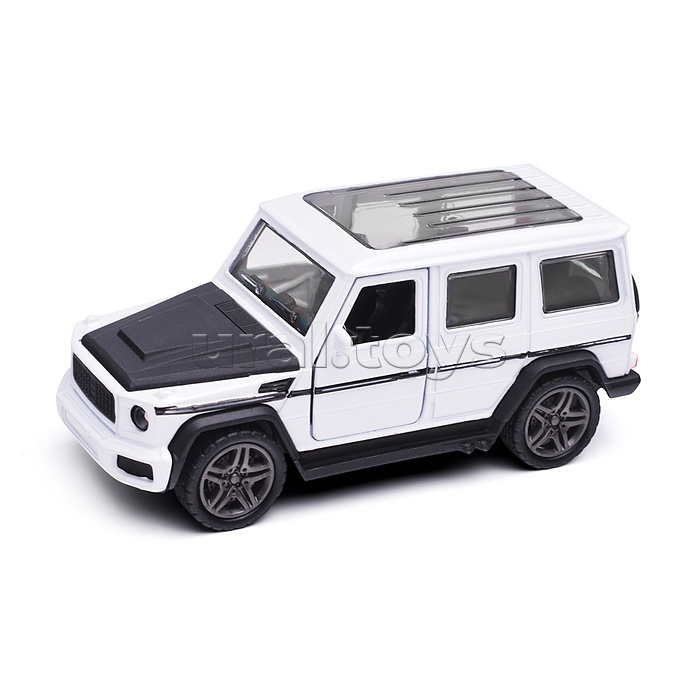 Белая инерционная машинка Джип с люком die-cast,1:32, открывающиеся двери