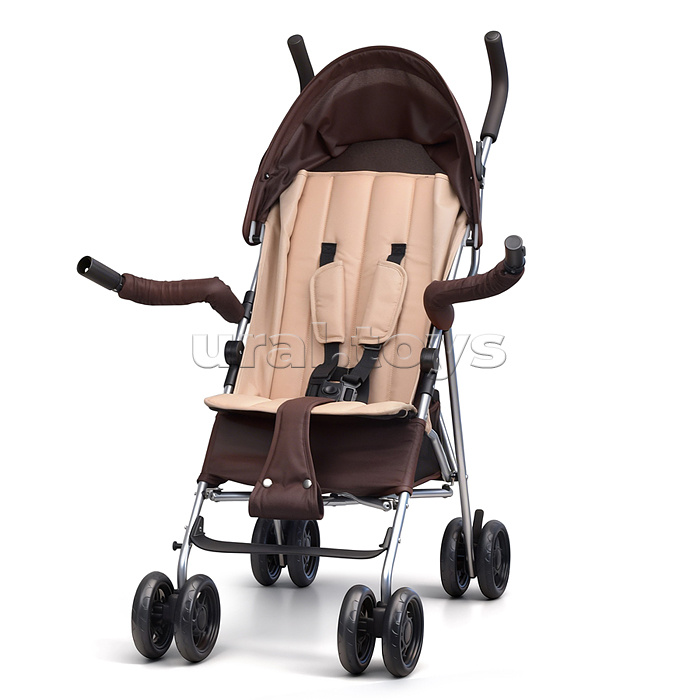 Детская прогулочная коляска-трость Prammy Brown, коричневый