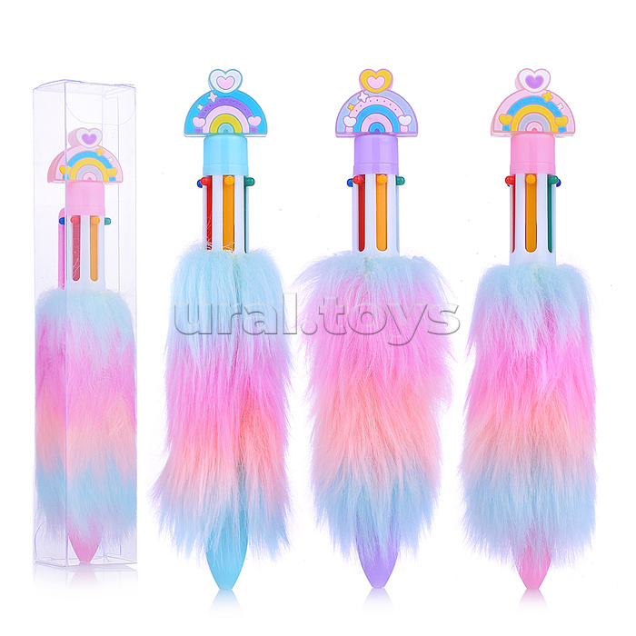 Ручка шариковая автоматическая Plush Rainbow, 6 цв. Ручка шариковая автоматическая Plush Rainbow, 6 цв.