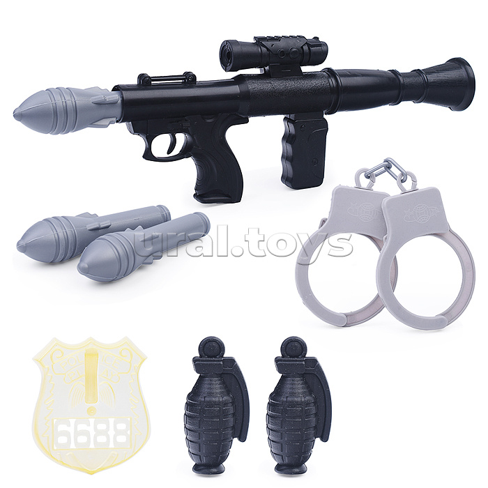 Игровой набор "Полиция Супер №1" (мишень, очки,снаряды, гранаты, наручники) в пакете