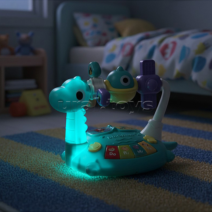 Игрушка музыкальная "Динозаврик" свет, звук, в коробке