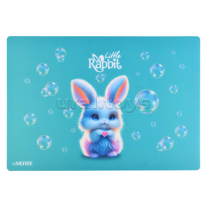 Покрытие настольное для лепки "Little Rabbit" 33x23 см, пластиковое 600 мкм, полупрозрачная, с искрящейся фактурой, с цветным рисунком, индивидуальная упаковка