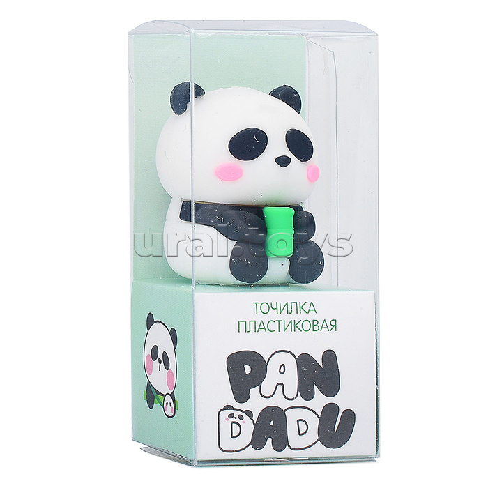 Точилка пластиковая PANDA, 1 отверстие для заточки, ассорти 2 дизайна, ПВХ-упаковка