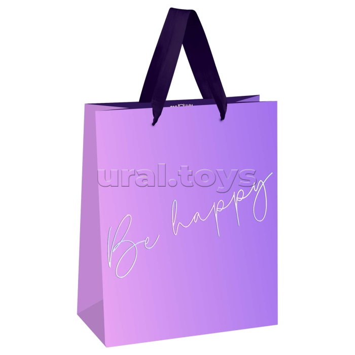 Пакет подарочный 11х14х6,5см "Purple mood" фольга, матовая ламинация