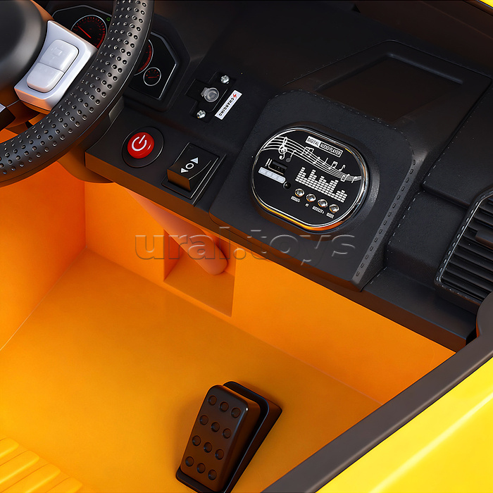 Электромобиль "Мощность скорости" на аккумуляторе, с р/у управлением, в коробке (желтый)