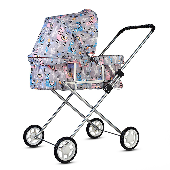 Коляская кукольная прогулочная, металлическая, складная