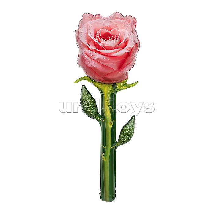 Шар (59''/150 см) Цветок, Роза, Люкс, Розовый, 1 шт. в уп.