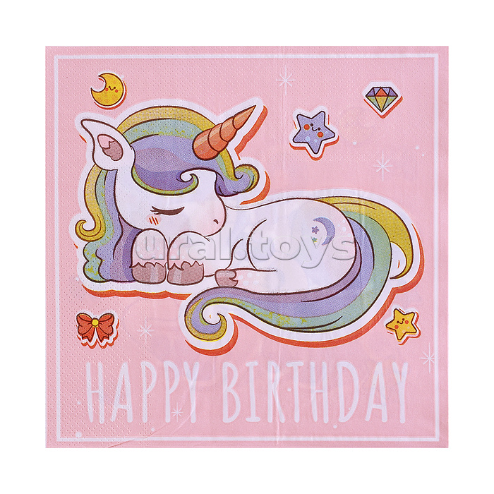 Набор посуды одноразовой "Мечта единорога" салфетки (20 шт.)