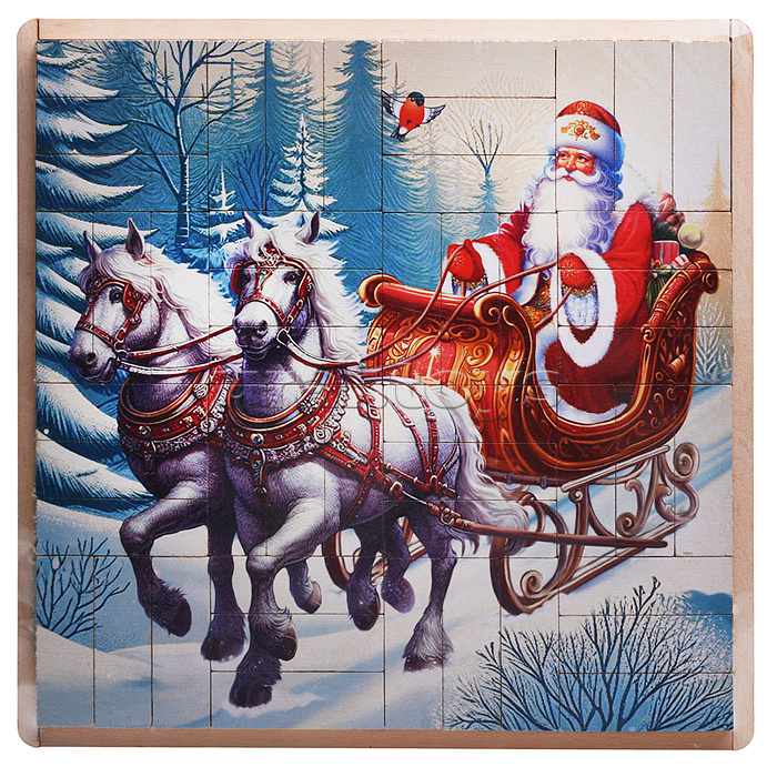 Настольная игра Джанга-пазл "Новогодние лошадки с Дед Морозом" (МДФ) Настольная игра Джанга-пазл "Новогодние лошадки с Дед Морозом" (МДФ)