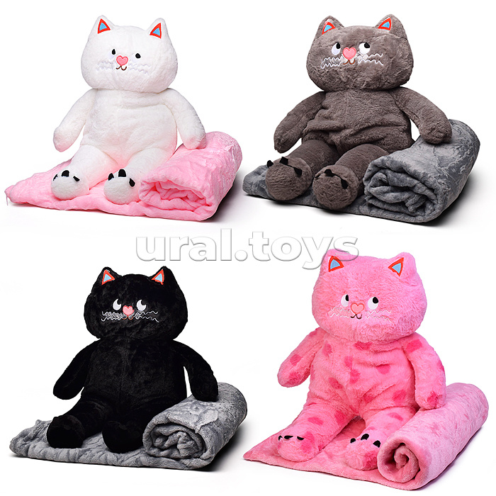 Мягкая игрушка "Кот" с пледом (110х160)