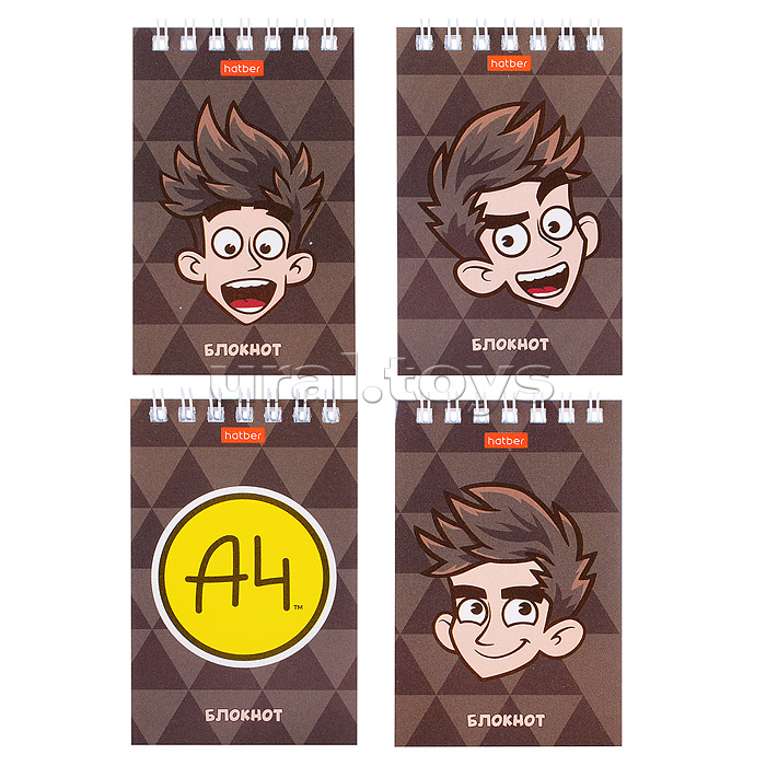 Блокнот А7 40л клетка "Влад А4" на гребне в дисплее