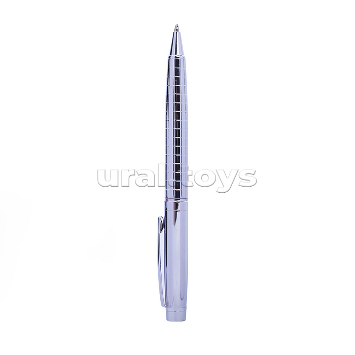 Ручка шариковая с поворотным механизмом MAG S, синяя, пулевидный пиш.узел 0,7 мм, корпус металлический, сменный стержень 99 мм типа Parker,  подарочная упаковка