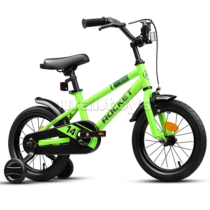 Велосипед 14" Rocket Gloss, цвет зеленый