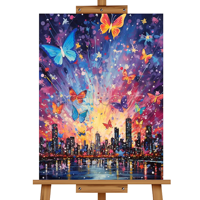 Мозаика алмазная "Город бабочек" 40*50см