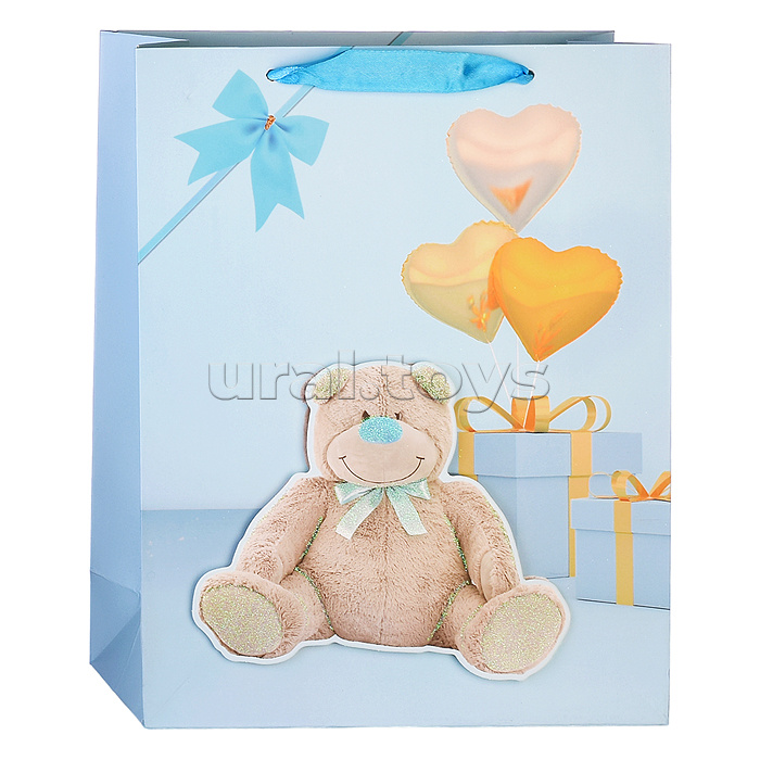 Пакет подарочный "Милый мишка" 26x10x32 cм, 3D