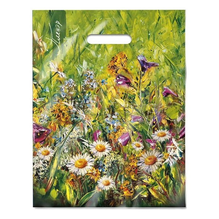 Пакет ПЭ с вырубной ручкой 31х40, 60мкм "Пленэр" ПВД ламинированный