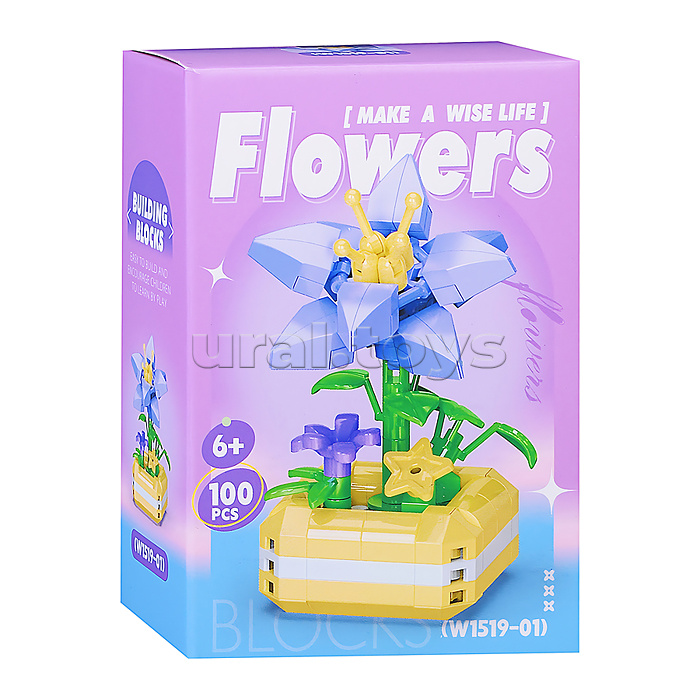 Конструктор "Цветок" (100 дет.) в коробке