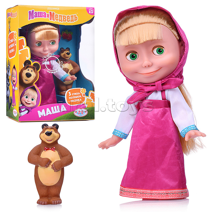 Кукла Маша 25см, "Маша и Медведь" озвуч, медведь, коробка Кукла Маша 25см, "Маша и Медведь" озвуч, медведь, коробка