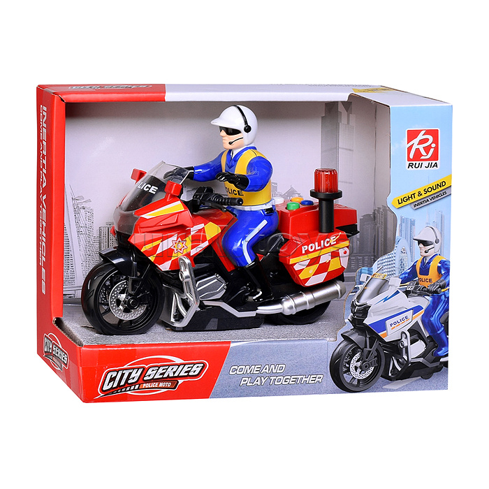 Машина "Мотопатруль" 1:20, цвет красный, в коробке