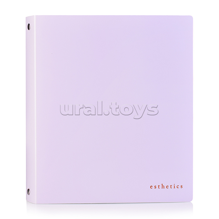 Папка на кольцах "Esthetics" A5 (200x225x35 мм) 4 кольца Ø 30 мм, полипропилен 1000 мкм, фактура "soft-touch" для бумажных блоков и вкладышей, внутренний карман 160 мкм, индивидуальная упаковка, непрозрачная лавандово-пепельная