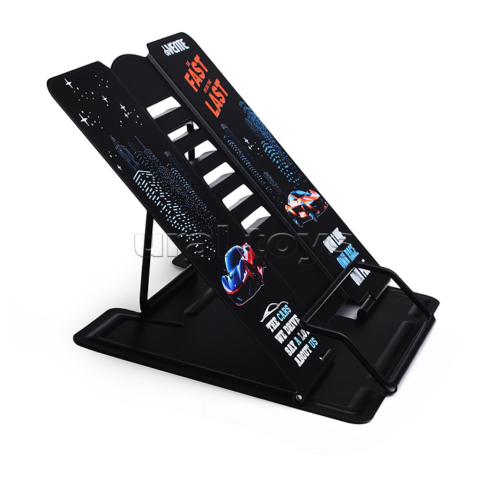 Подставка для учебников и книг "Fast Or Last" 20x19 см, металлическая окрашенная, вес 430 г, с противоскользящими ножками, с полноцветным рисунком, в пластиковом пакете с европодвесом