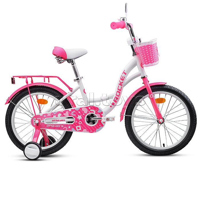 Велосипед 18" Rocket Little Lady, цвет белый/розовый