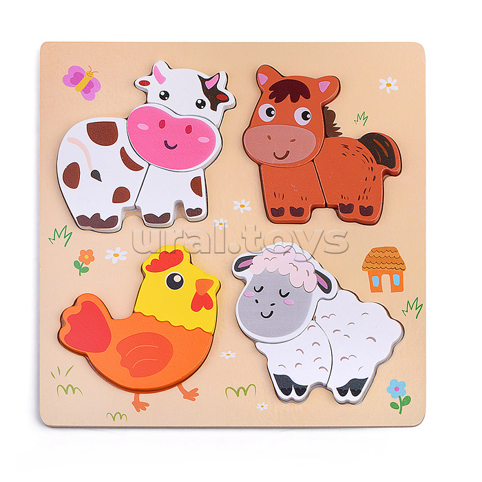 Пазл-вкладыш "Животные фермы"