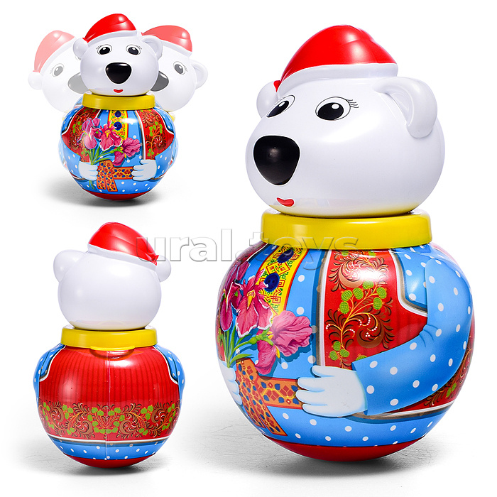 Неваляшка малая "Белый медведь Тема" в п/пакете