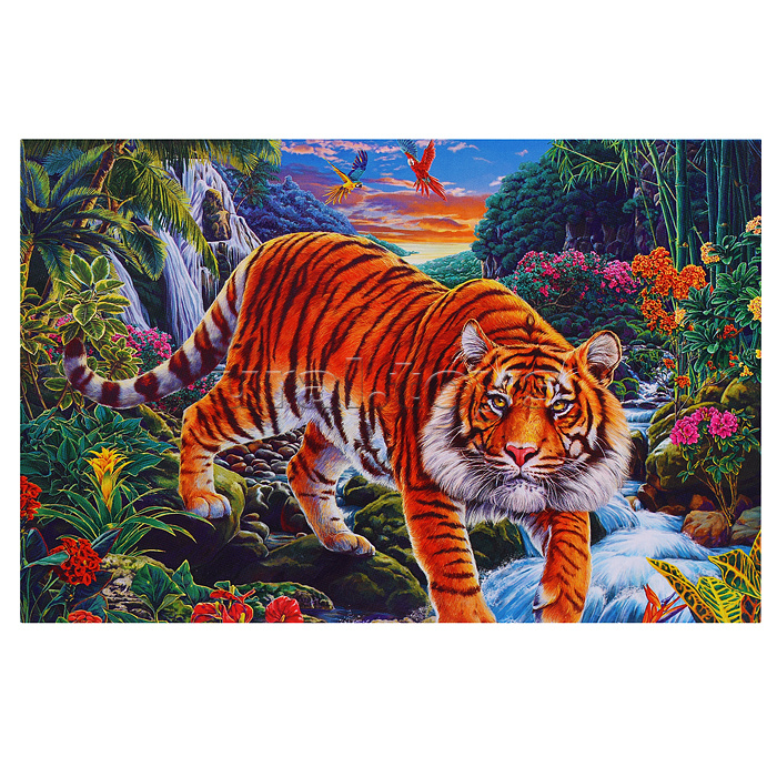 Пазлы 1000 TOPpuzzle "Тигр у водопада"
