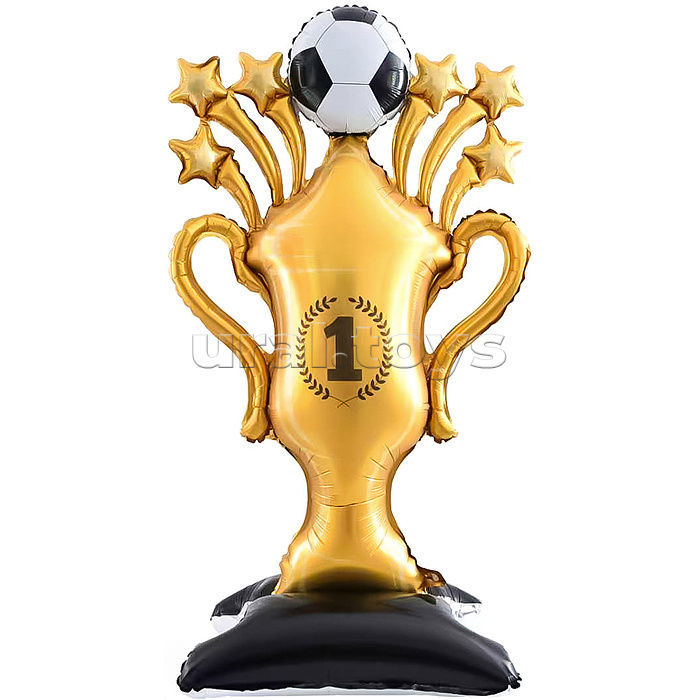 Шар 3D (59''/150 см) Фигура на подставке, Кубок Чемпиона, Футбольный мяч, 1 шт. в уп.