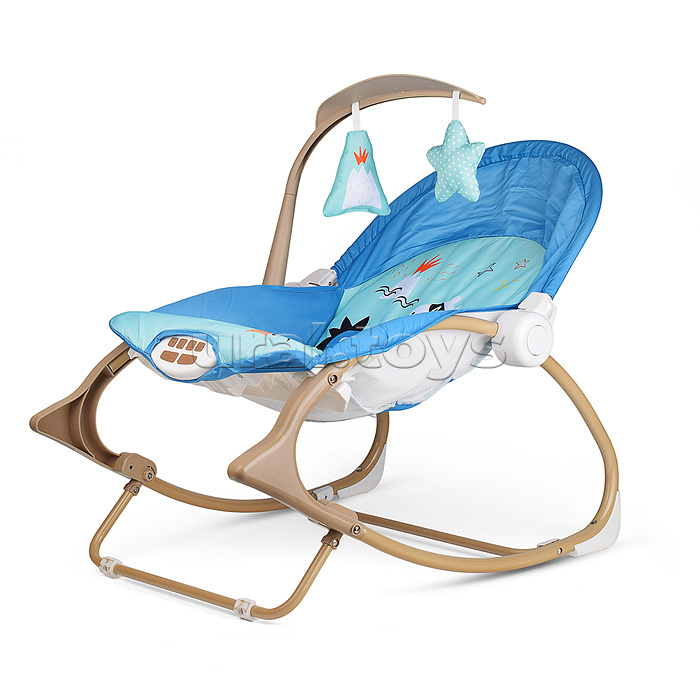 Шезлонг детский "Динозаврики" музыка, вибрация, в коробке